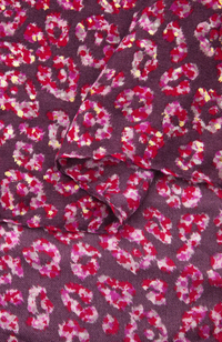 Ruby 67 Burgundy Fuchsia Floral Animal Print Scarf, 1495F