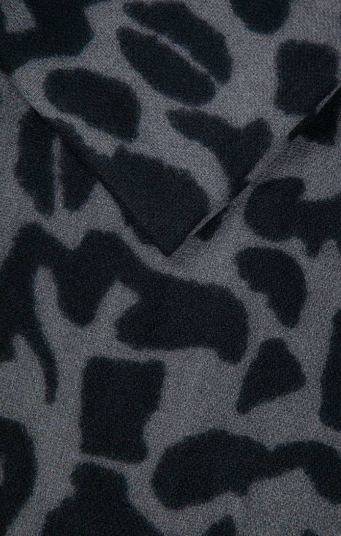 Ruby 67 Dark Grey Leopard Print Blanket Scarf