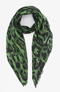 Ruby 67 Green Leopard Stripe Scarf, 3197GR