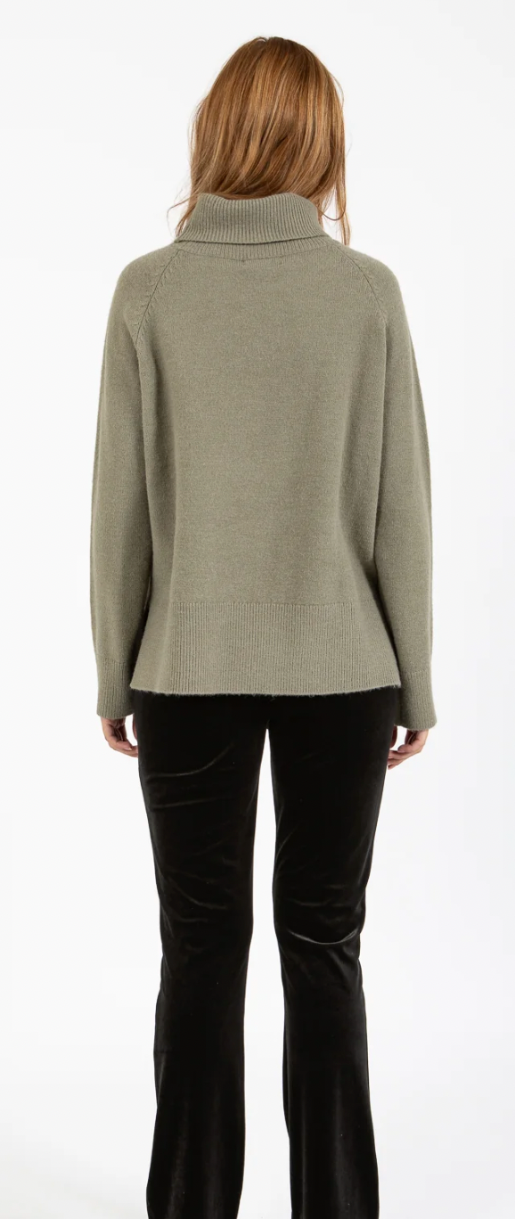 Coster Copenhagen Moss Green Cowl Neck Longline Knit, 245-2418 