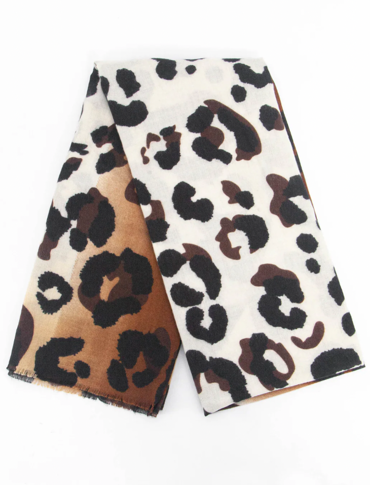 Ruby 67 Felicity Camel Leopard Scarf