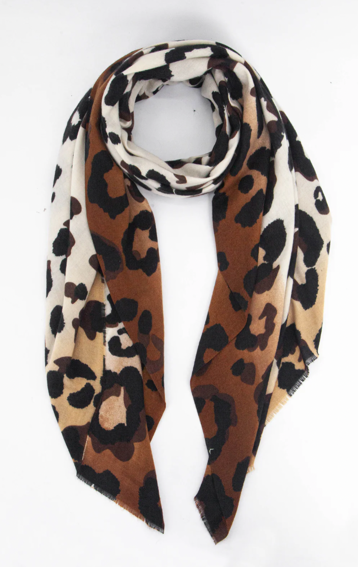 Ruby 67 Felicity Camel Leopard Scarf