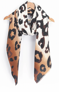 Ruby 67 Felicity Camel Leopard Scarf