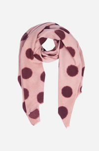 Ruby 67 Baby Pink/Burgundy Spot Blanket Scarf