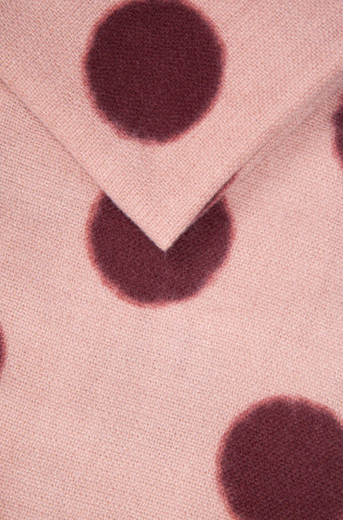 Ruby 67 Baby Pink/Burgundy Spot Blanket Scarf