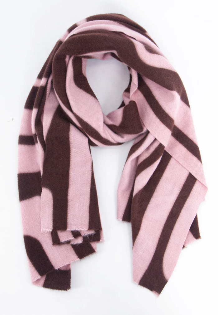 Ruby 67 Dot Pink/Burgundy Geometric Print Scarf