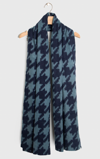 Ruby 67 Melanie Blue Houndstooth Supersoft Scarf