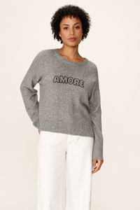 Grace and Mila Grey Oversized 'AMORE' Supersoft Knit