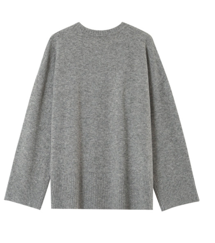 Grace and Mila Grey Oversized 'AMORE' Supersoft Knit