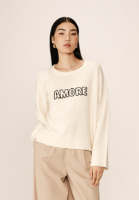 Grace and Mila Cream Oversized 'AMORE' Supersoft Knit