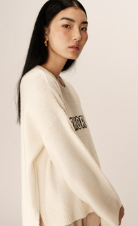 Grace and Mila Cream Oversized 'AMORE' Supersoft Knit