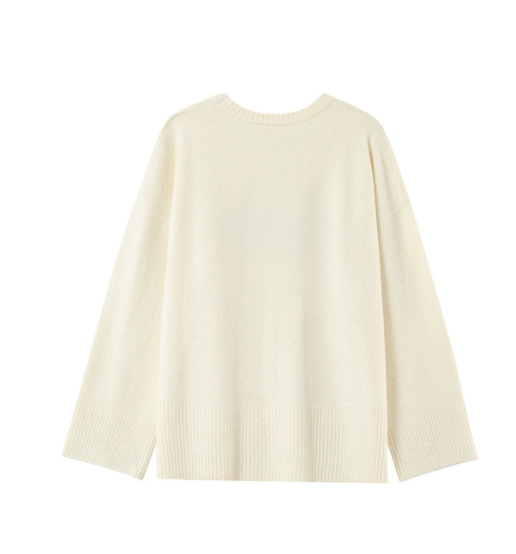 Grace and Mila Cream Oversized 'AMORE' Supersoft Knit