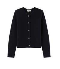 Grace and Mila Paca Marine Navy Textured Button Cardigan