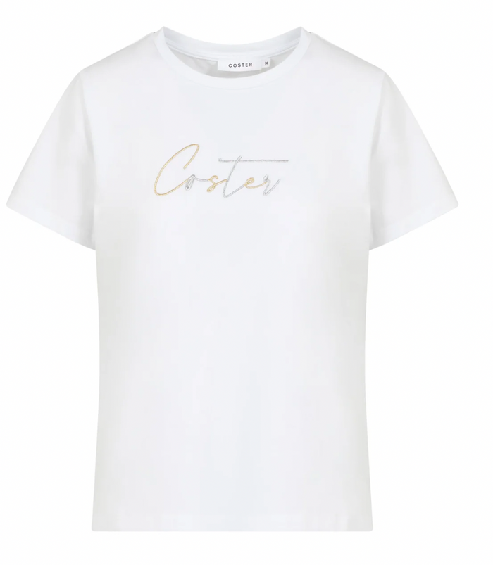 Coster Copenhagen White Embroidered Logo T-Shirt