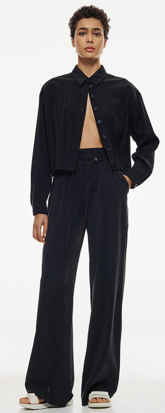 Access Fashion Cropped Jacket with Elasticated Back