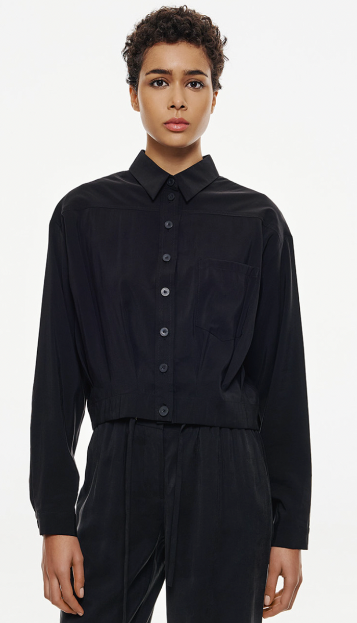 Access Fashion Cropped Jacket with Elasticated Back