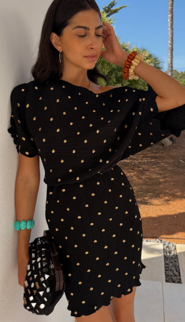 Never Fully Dressed Tilly Black Mini Plisse Off the Shoulder Dress Ruby 67 Boutique Never Fully Dressed Tilly Black Mini Plisse Off the Shoulder Dress Ruby 67 Boutique