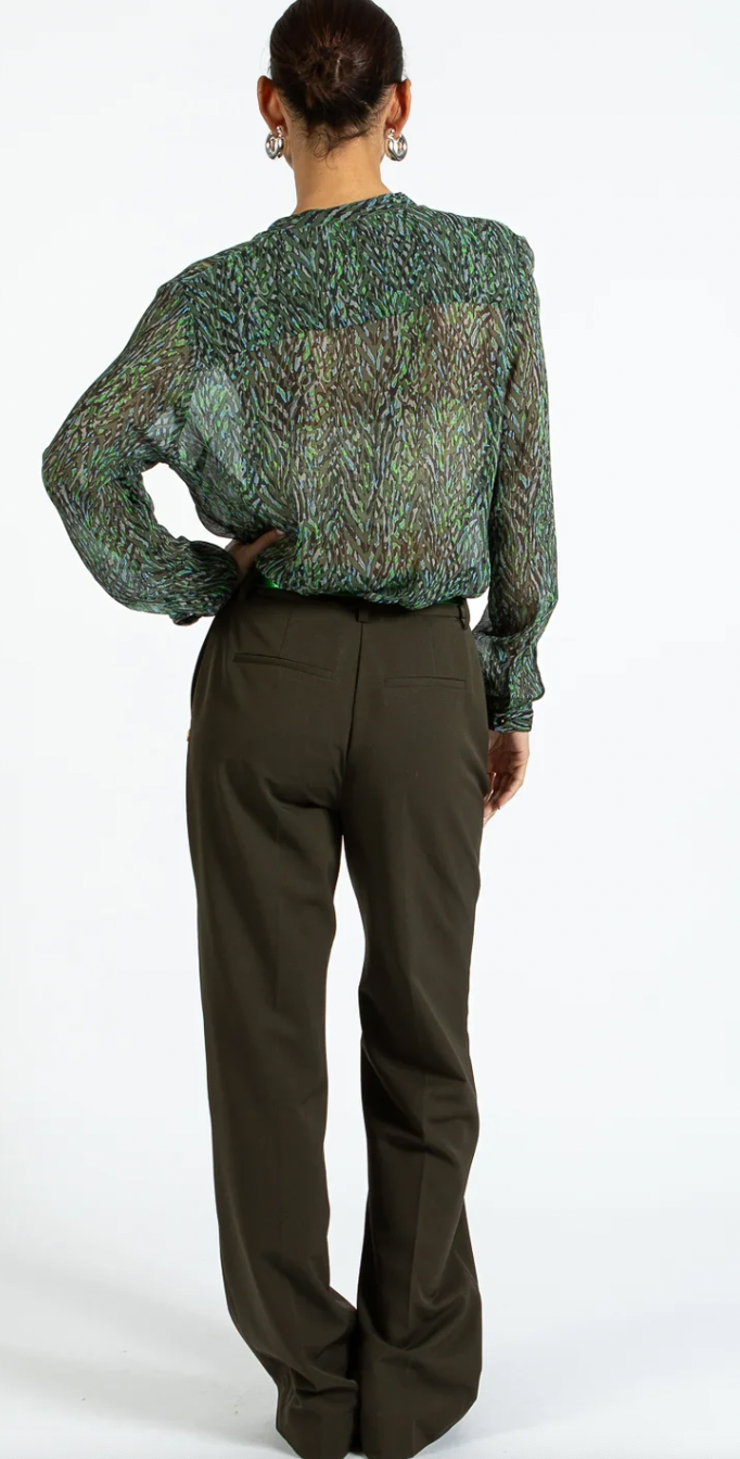 Coster Copenhagen Firestorm Grey Printed Blouse