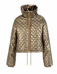 Coster Copenhagen Metallic Sand Quilted Cropped Oversized Jacket
