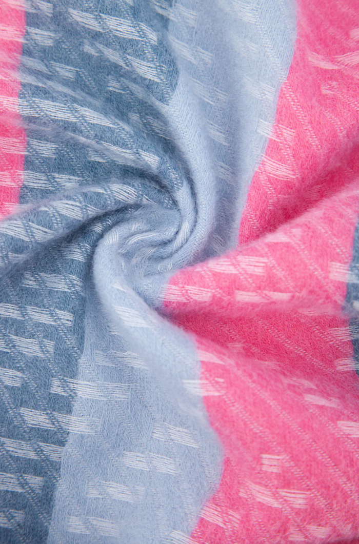 Ruby 67 Reed Blue/Pink Stripe Knitted Scarf