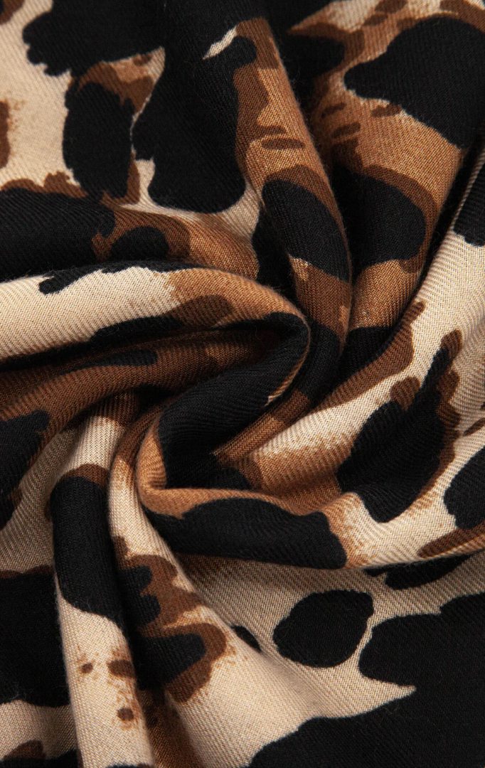 Ruby 67 Mabel Neutral Animal Leopard Print Scarf