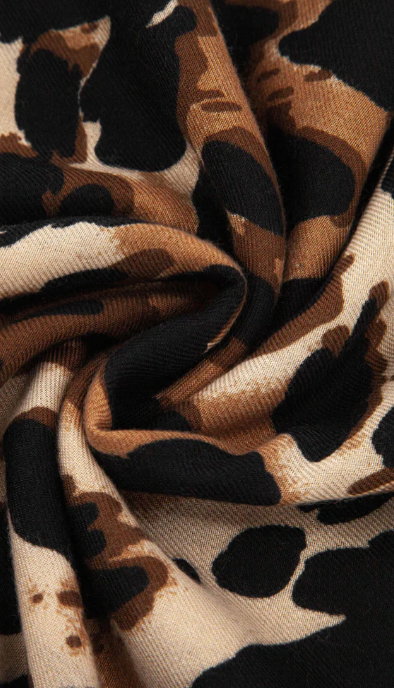 Ruby 67 Mabel Neutral Animal Leopard Print Scarf