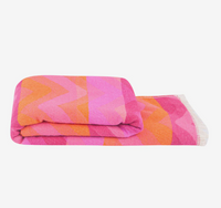 Ruby 67 Bowie Pink/Orange Zig-Zag Knitted Scarf