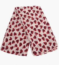 Ruby 67 Kara White/Red Hearts Scarf