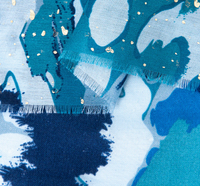 Ruby 67 Leah Blue Geometric Foil Scarf