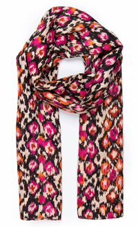 Ruby 67 Belle Fuchsia/Orange Abstract Printed Scarf