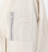 Coster Copenhagen Pearl Cream Quilted Bomber Jacket