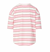 Coster Copenhagen Pink Stripe with Burgundy Oversized T-Shirt, 261-1120