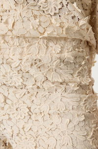 Garcia Cream Lace Embroidered Wide Leg Trousers, Q260117