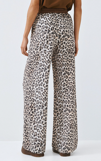 Access Fashion Leopard Print Elasticated Waistband Wide Leg Trousers, 63-5026