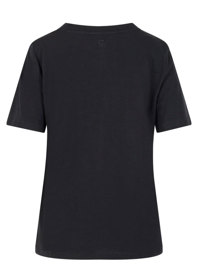 Coster Copenhagen Ultimate Basic Black T-Shirt with Beaded Heart Patch