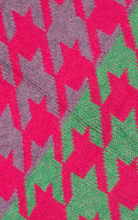 Ruby 67 Jana Knitted Green/Fuchsia Houndstooth