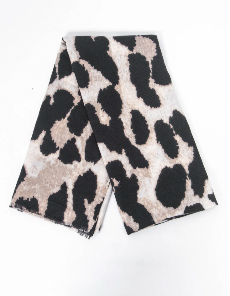 Ruby 67 Eryn Cream Leopard Print Supersoft Scarf