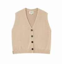 Grace and Mila Pancake Cream Knitted Cropped Waistcoat