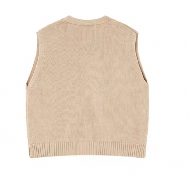 Grace and Mila Pancake Cream Knitted Cropped Waistcoat