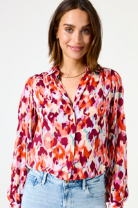 Garcia Tangerine Coral Abstract Printed Shirt