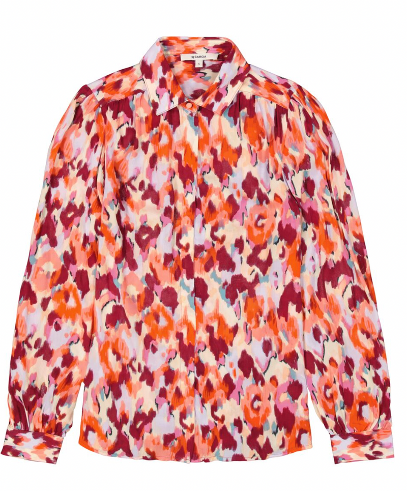 Garcia Tangerine Coral Abstract Printed Shirt