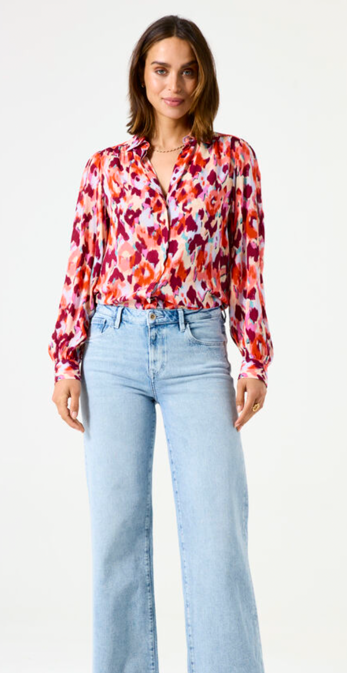 Garcia Tangerine Coral Abstract Printed Shirt