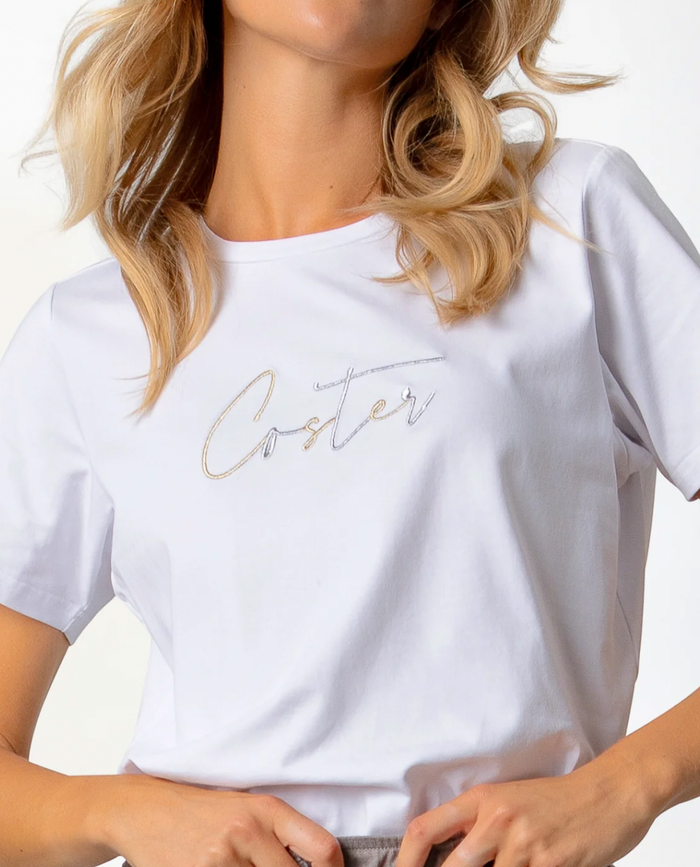 Coster Copenhagen White Embroidered Logo T-Shirt