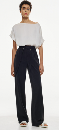 Access Fashion Black Trousers with Detailed Elasticated Waistband