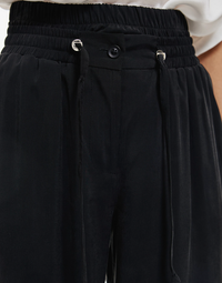 Access Fashion Black Trousers with Detailed Elasticated Waistband