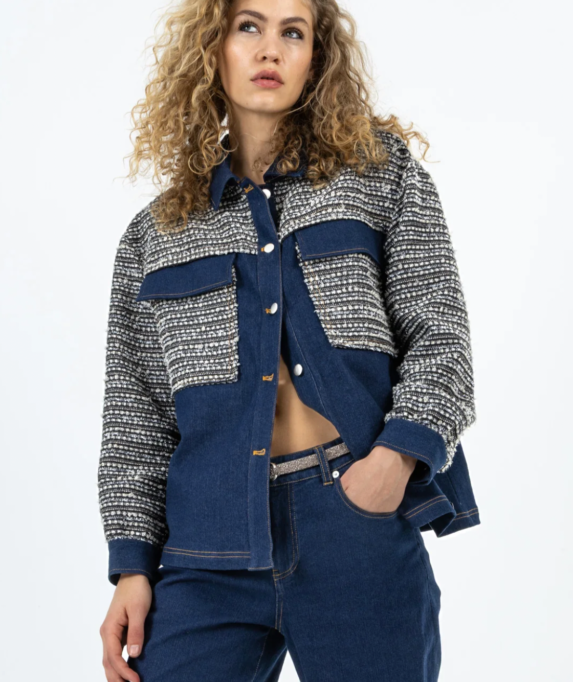 Coster Copenhagen Denim Boucle Tweed Jacket