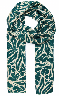 Ruby 67 Allie Green/Cream Floral Print Scarf