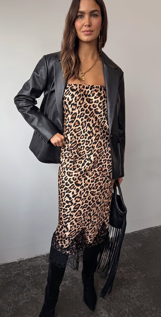 Never Fully Dressed Leopard Lace Midi Maeva Skirt