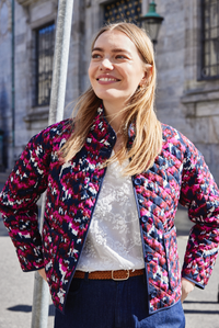 Fransa FrClaudine Very Berry Printed Quilted Jacket, 20617085
