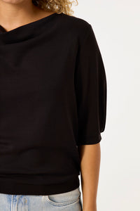 Garcia Black Modal Supersoft Cowl Neck Top, B50061